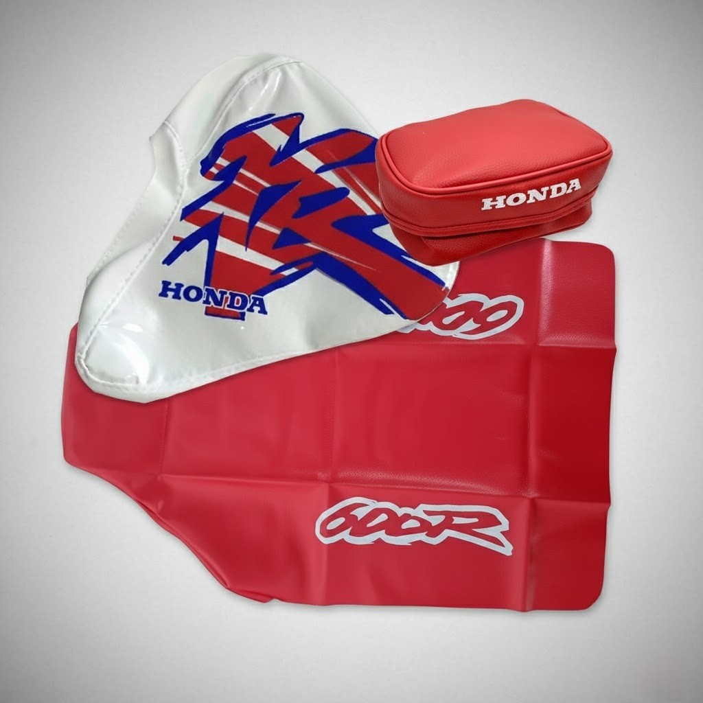 Honda XR600R XR 600 1995 Seat Cover + Tank Cover + Tool Fender Bag Set Red Blue