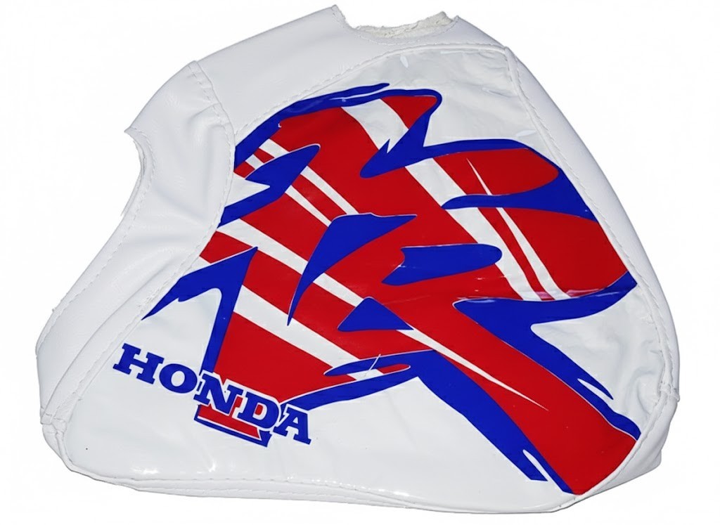 Honda XR600R XR 600 1995 Seat Cover + Tank Cover + Tool Fender Bag Set Red Blue - Image 3
