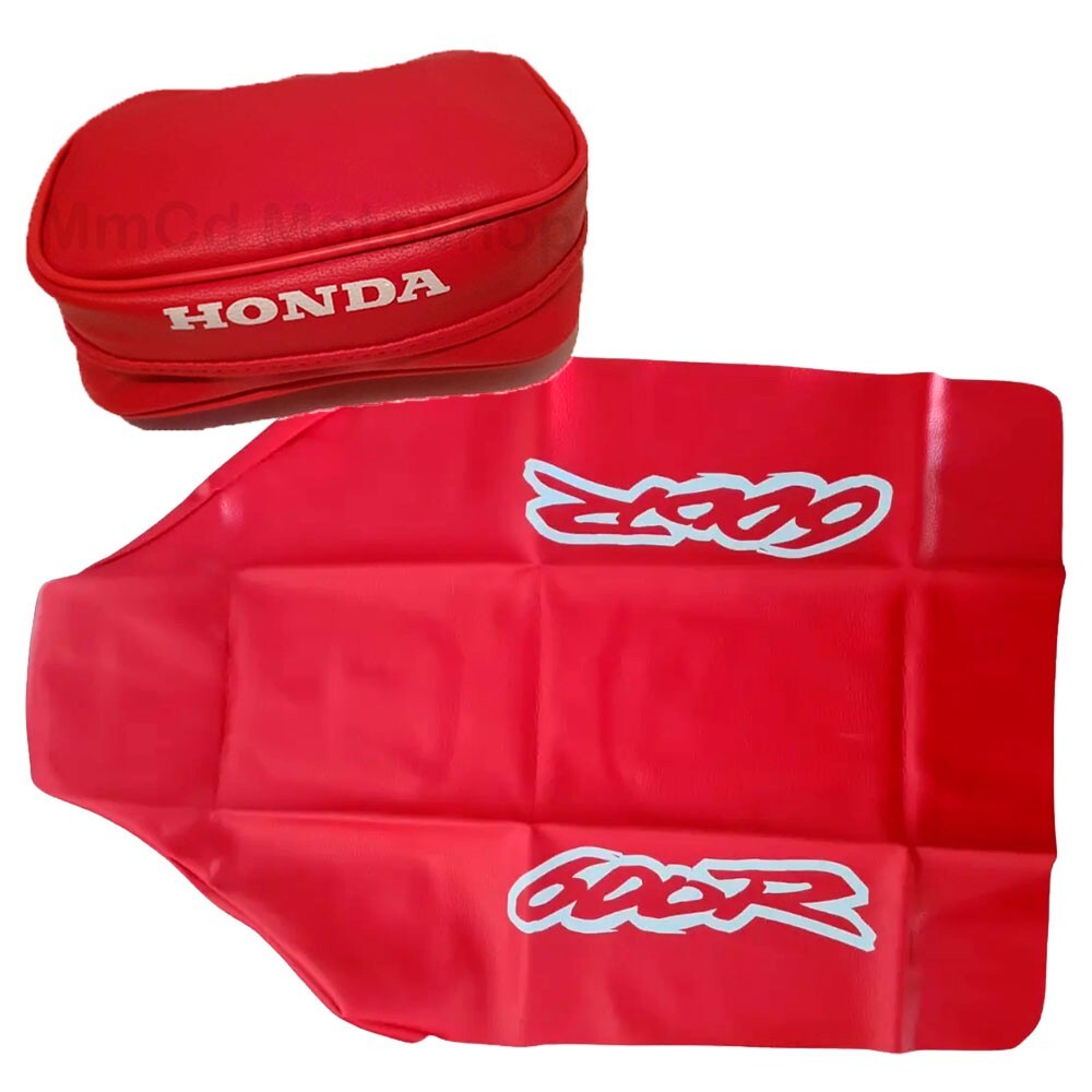 Honda XR600R XR 600 1995 Seat Cover + Tank Cover + Tool Fender Bag Set Red Blue - Image 5