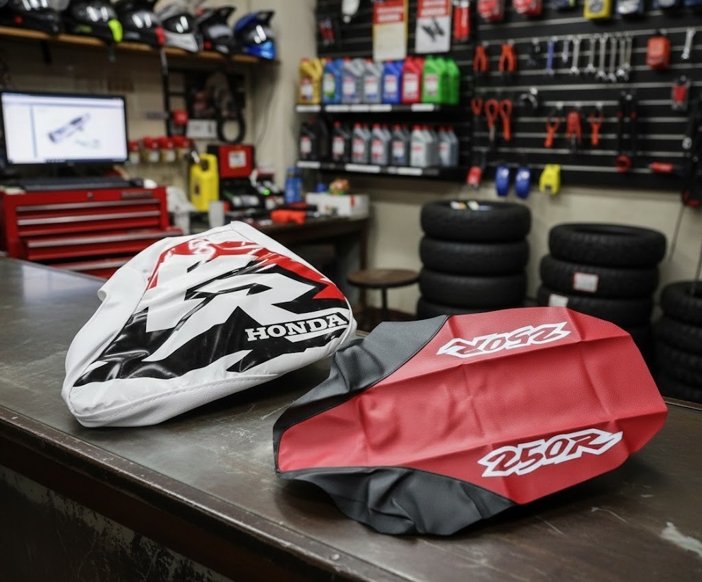 Seat Cover & Tank cover Kit Compatible With XR250R xr250 1997 â XR 250 Red Black - Image 5