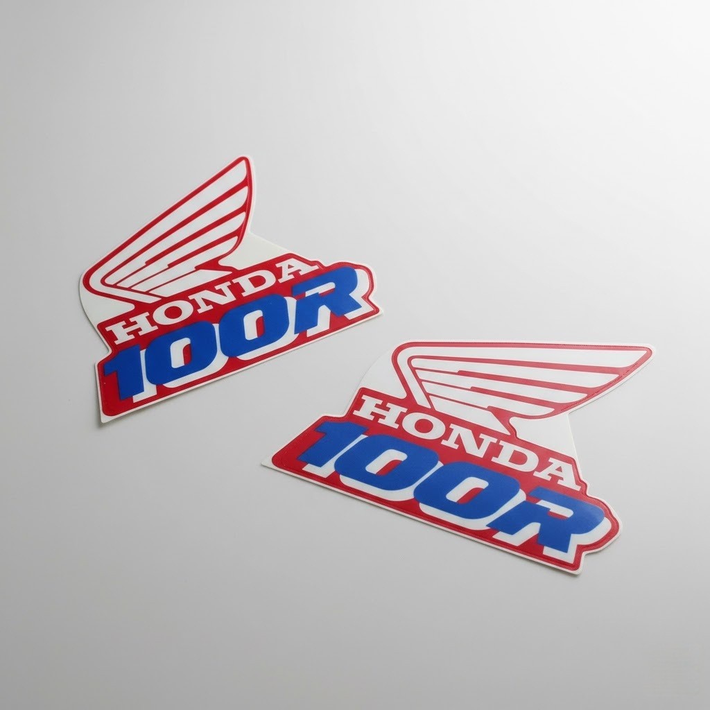 Tank Decals Graphics FOR Honda XR100R XR100 1990 Blue Red Thick Gloss Laminate
