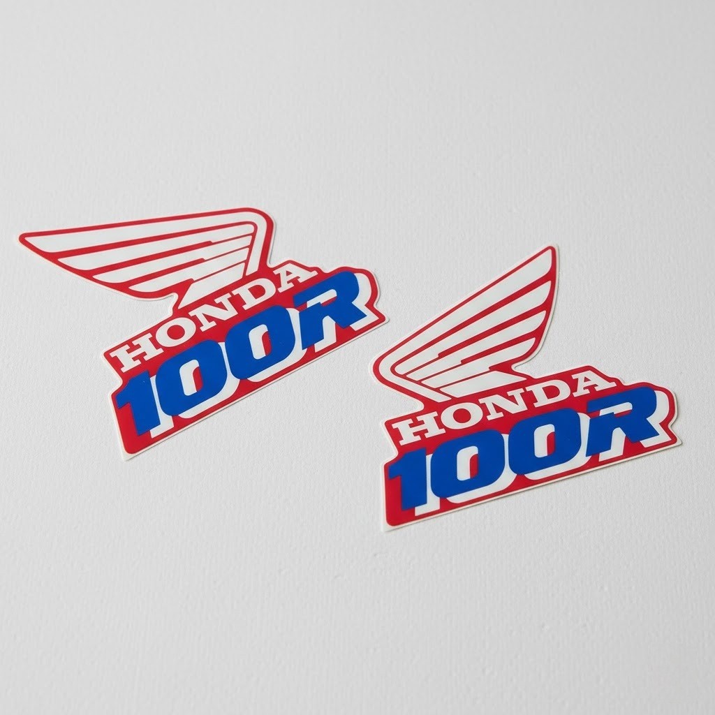 Tank Decals Graphics FOR Honda XR100R XR100 1990 Blue Red Thick Gloss Laminate - Image 3