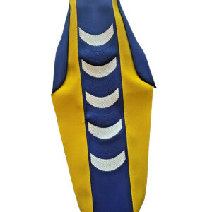 Seat Cover for Husqvarna TC 85 2018-2024 | Blue Top Yellow Sides White Ribs, DHL