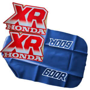 Seat cover and Tank Decals Graphics for Honda XR600R xr600 XR 600 1985 87 blue