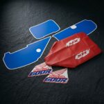 Seat Cover ORANGE + Tank & Side Panel Decals Graphics Kit for Honda XR600R 1990