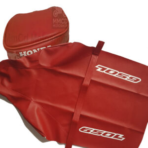 Seat Cover + Rear Fender Bag for Honda XR650L XR 650L â Red Synthetic Leather â