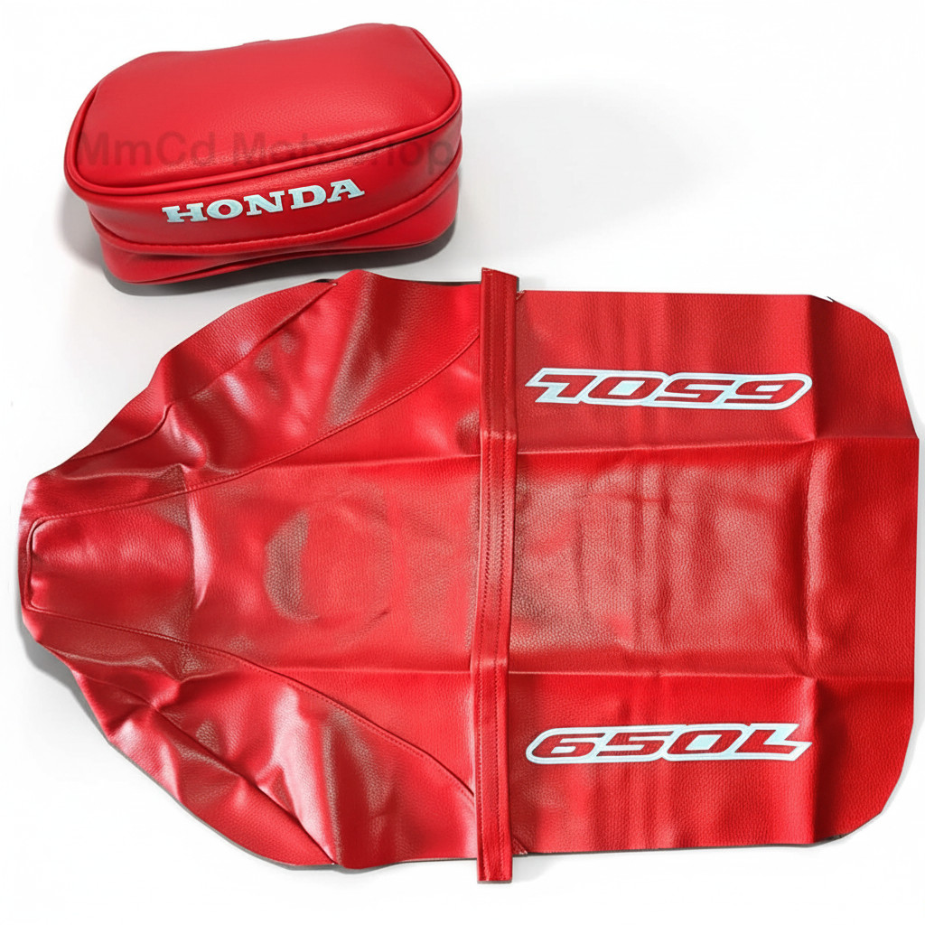 Seat Cover + Rear Fender Bag for Honda XR650L XR 650L â Red Synthetic Leather â - Image 3