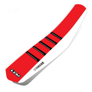 Ultragrip Seat Cover for Yamaha WR250F 2014â2017 â Red Top, White, Black Strip
