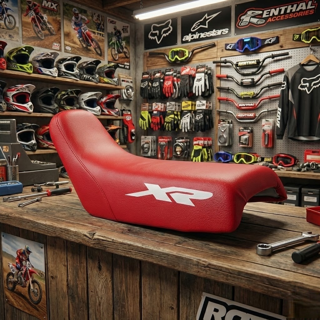 Seat Cover for Honda XR250R XR250 XR 250 Red Synthetic Leather Design 2001 - Image 5