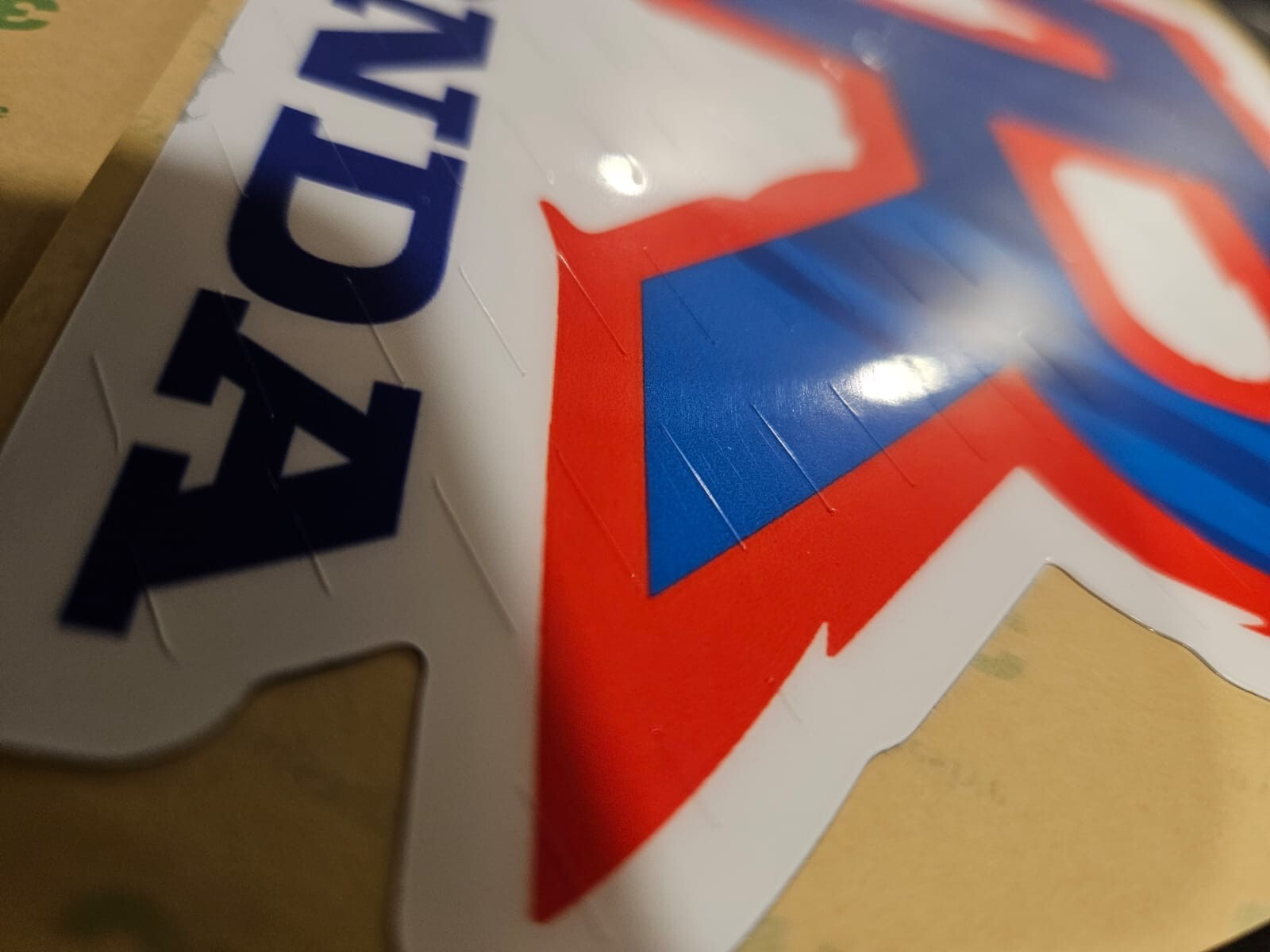Tank, Side Front Graphics + Caution Warning Label for Honda XR600R 1992 blue red - Image 7