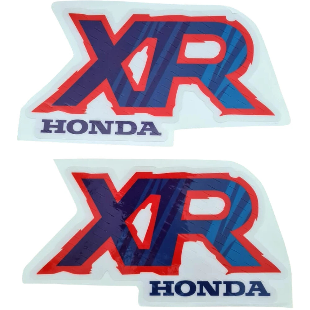 Tank, Side Front Graphics + Caution Warning Label for Honda XR600R 1992 blue red - Image 9