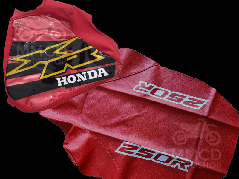 Seat Cover and Tank Cover for Honda XR250R xr 250 xr250 2000 red black vinyl - Image 2