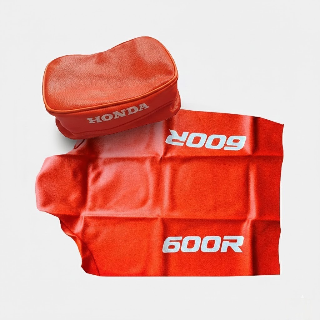 Seat Cover & Rear Fender Tool Bag FOR Honda XR600R 1992 Orange Synthetic Leather