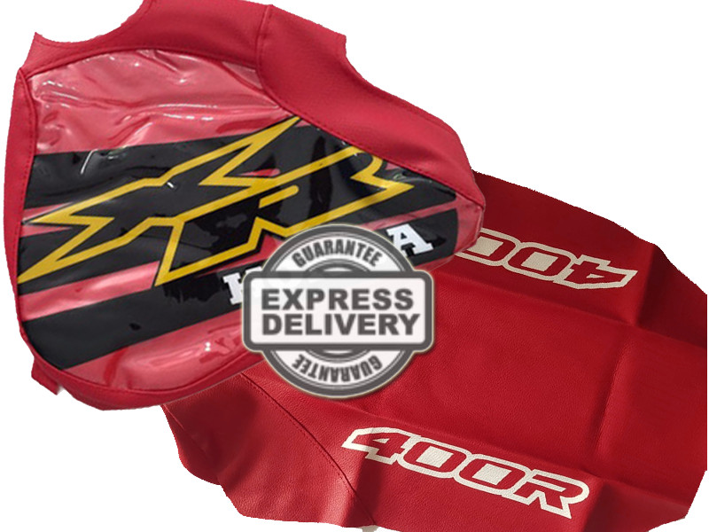 Seat cover & Tank cover for honda xr400 red 2000 synthetic leather and vinyl