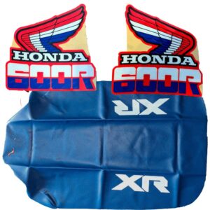 Seat cover and Tank Decals Graphics for Honda XR600R xr600 XR 600 1985 85 blue