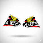 Tank Decals for Honda XR600R 1998 â Black Red Glossy â Fast DHL Ship