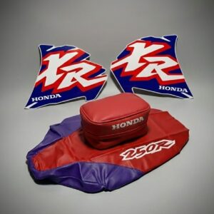 Tank Decals + Seat Cover & Fender Bag for Honda XR250R XR 250 1996 â Purple/Red