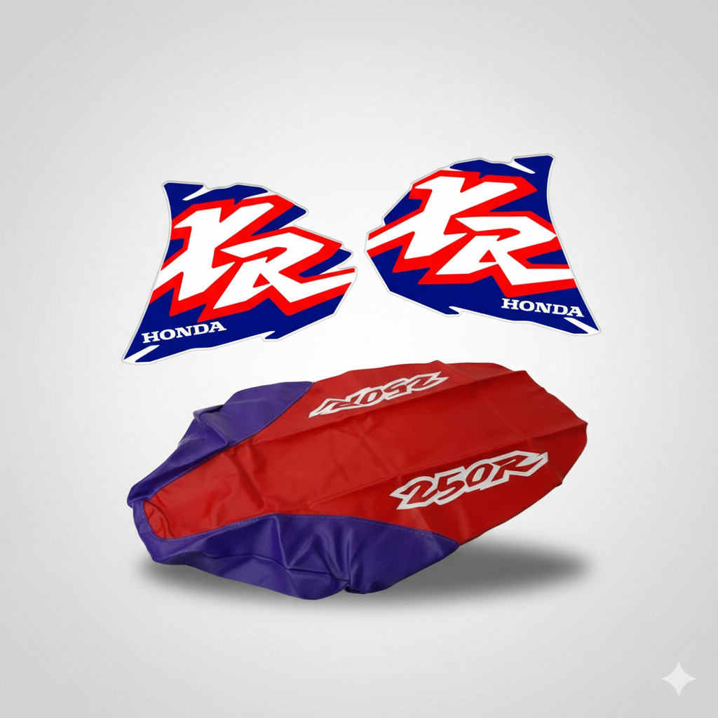 Tank Decals + Seat Cover & Fender Bag for Honda XR250R XR 250 1996 â Purple/Red - Image 12