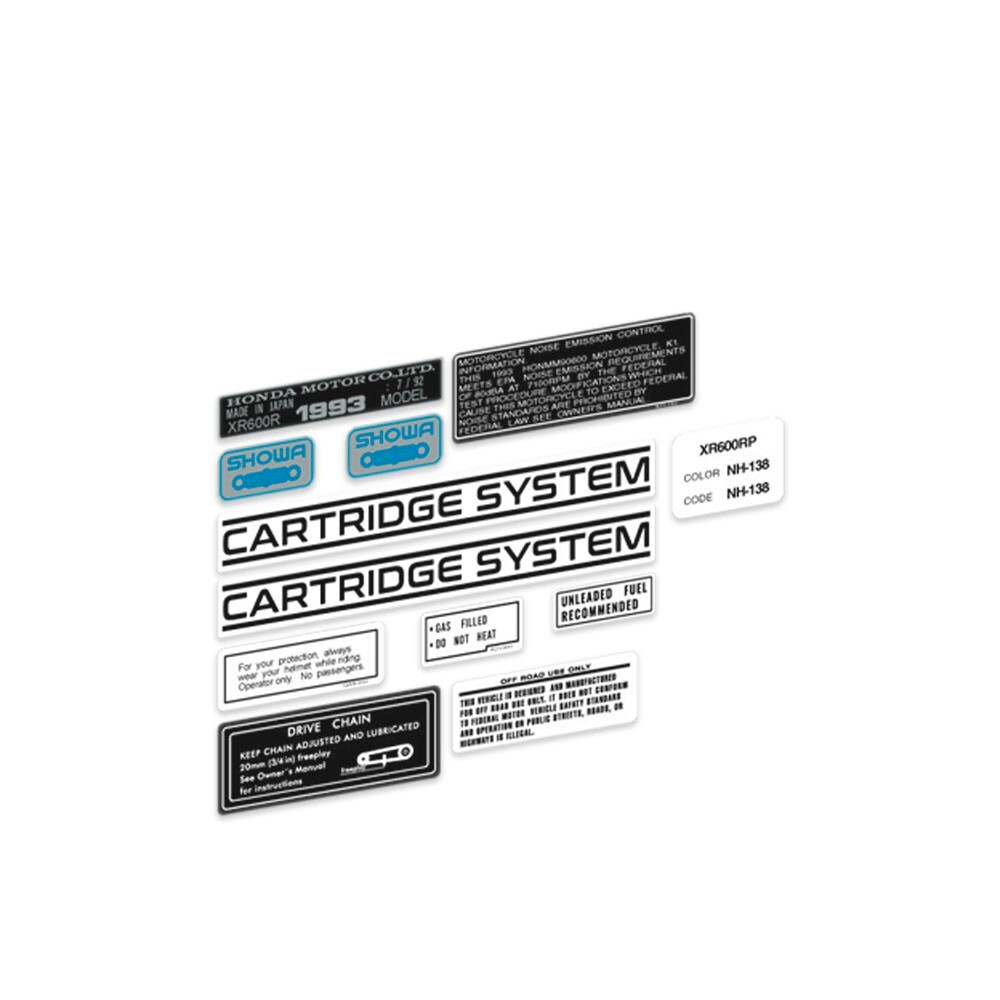 Tank Side Front Graphics Caution Warning Label FOR Honda XR600R 1993 - Image 3