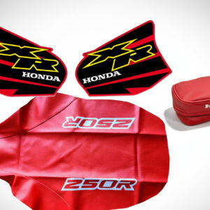 Tank Decals + Seat Cover + Tool Bag for Honda XR250R XR250 XR 250 2000 Red | DHL