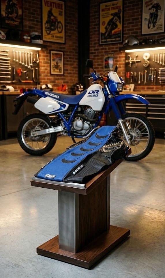 Seat Cover ULTRAGRIP for Suzuki DR250 DR 250 Blue Black Anti-Slip Fast Ship - Image 3