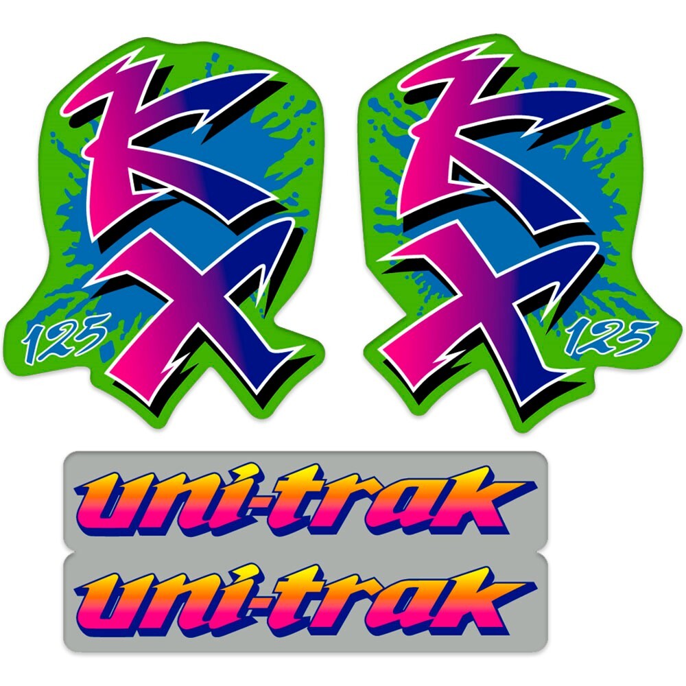 Decals, graphics for Kawasaki KX 125 KX125 Green thick glossy laminate - Image 2