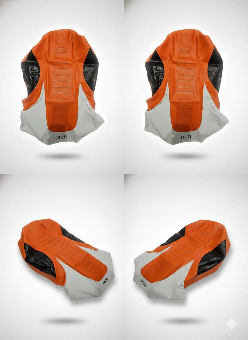 Seat Cover Yamaha Banshee 350 YFZ350 Orange/Black/White LCM Gripper DHL - Image 2