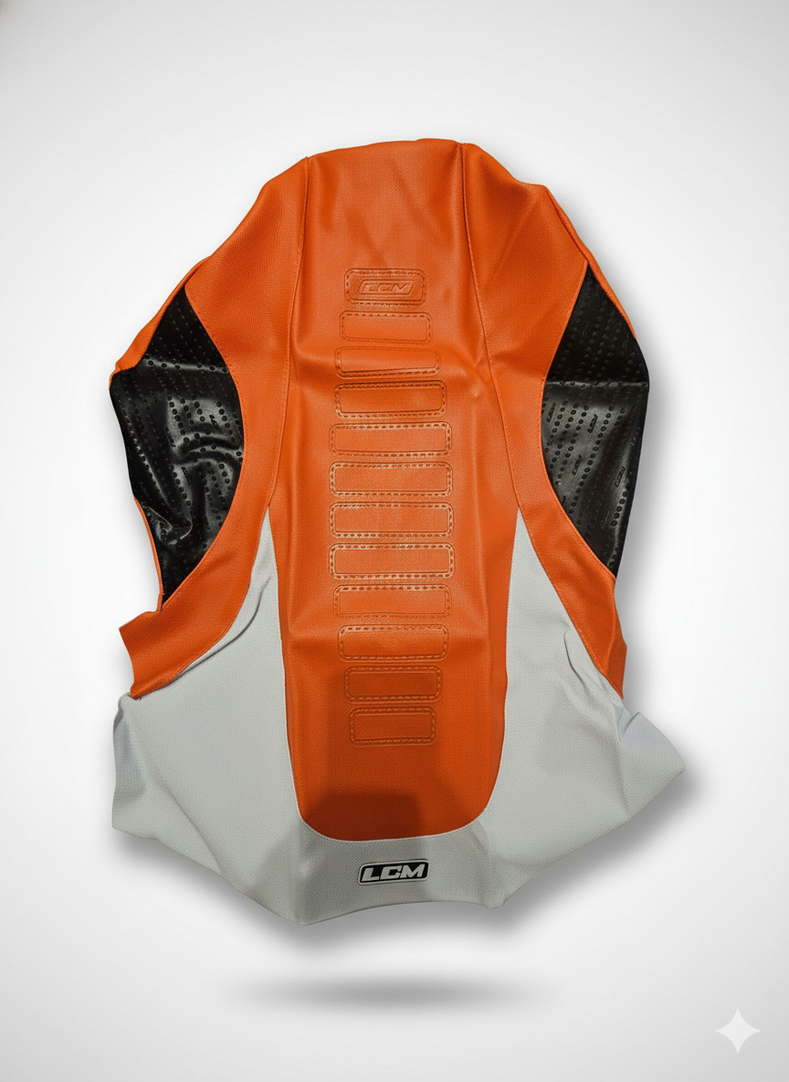 Seat Cover Yamaha Banshee 350 YFZ350 Orange/Black/White LCM Gripper DHL - Image 4
