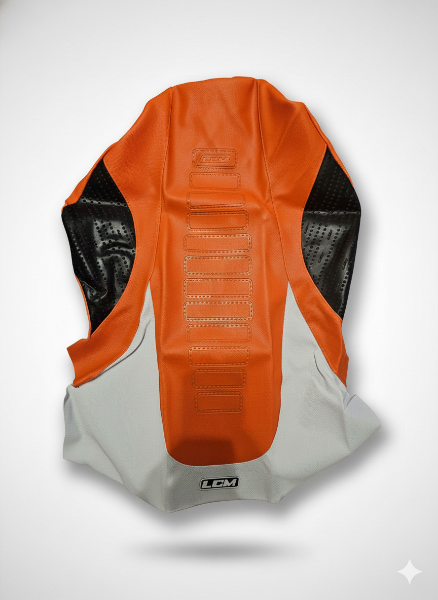 Seat Cover Yamaha Banshee 350 YFZ350 Orange/Black/White LCM Gripper DHL - Image 7